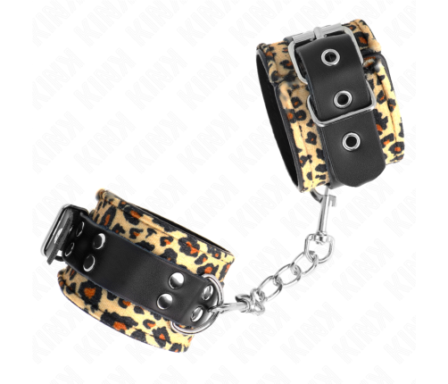 KINK - LEOPARD REAL LEATHER WRIST RESTRAINT ADJUSTABLE 18-29 CM X 5.5 CM