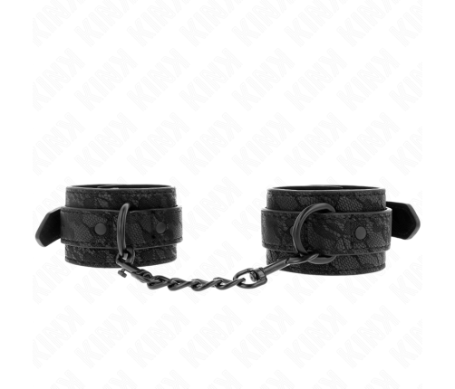 KINK - DARK LACE COVERED WRIST CUFFS ADJUSTABLE BLACK 19-26 CM