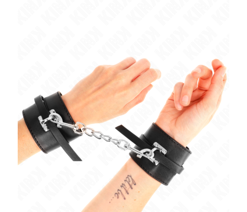 KINK - DELUXE LOCKING WRIST RESTRAINTS BLACK ADJUSTABLE 14.5-21 CM X 6 CM