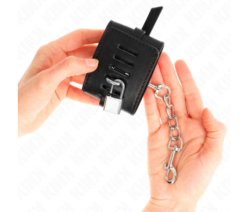 KINK - DELUXE LOCKING WRIST RESTRAINTS BLACK ADJUSTABLE 14.5-21 CM X 6 CM