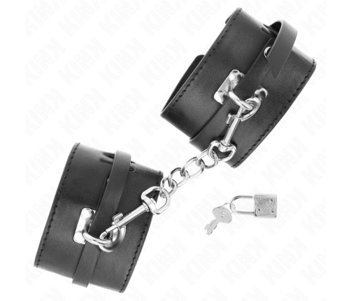 KINK - DELUXE LOCKING WRIST RESTRAINTS BLACK ADJUSTABLE 14.5-21 CM X 6 CM