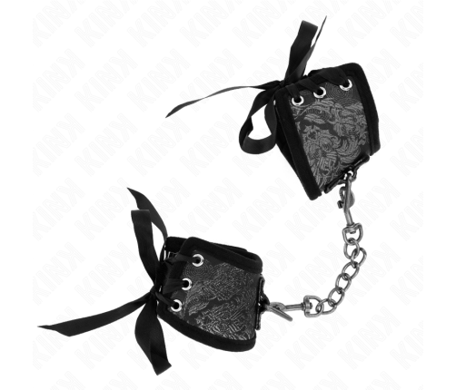 KINK - SCANDAL WRIST RESTRAINTS BLACK LACE DETAILS 24.5 CM X 6.5 CM
