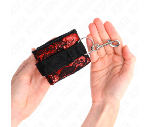 KINK - MUÑEQUERAS DISEÑO ESCÁNDALO ROJO-NEGRO