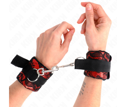 KINK - MUÑEQUERAS DISEÑO ESCÁNDALO ROJO-NEGRO