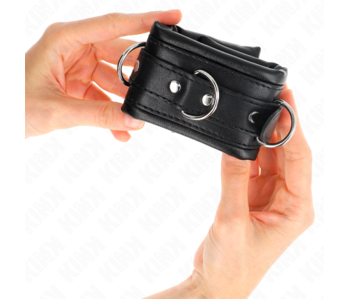 KINK - HEAVY WRIST RESTRAINTS WITH BLACK FUR LINED ADJUSTABLE 20-30 CM X 6 CM