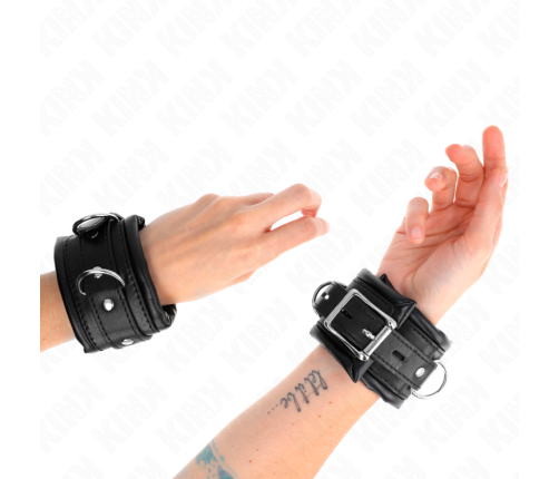 KINK - HEAVY WRIST RESTRAINTS WITH BLACK FUR LINED ADJUSTABLE 20-30 CM X 6 CM