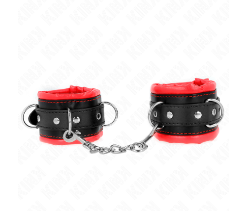 KINK - HEAVY WRIST RESTRAINTS WITH RED FUR LINED ADJUSTABLE 20-30 CM X 6 CM