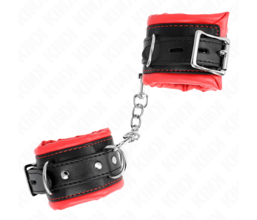 KINK - HEAVY WRIST RESTRAINTS WITH RED FUR LINED ADJUSTABLE 20-30 CM X 6 CM