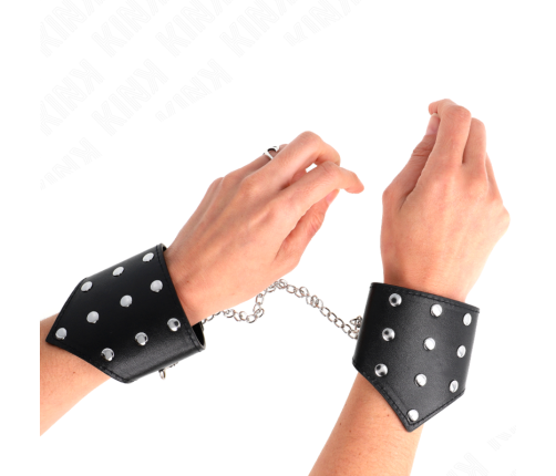 KINK - BLACK POINT STYLE WRISTBANDS WITH CHAIN ADJUSTABLE 17-23 CM X 8.5 CM