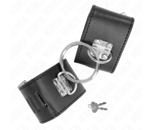 KINK - FIXED WRIST RESTRAINTS WITH RING AND PADLOCK CLOSURE BLACK ADJUSTABLE 16-23 CM X 5.5 CM
