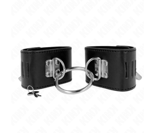 KINK - FIXED WRIST RESTRAINTS WITH RING AND PADLOCK CLOSURE BLACK ADJUSTABLE 16-23 CM X 5.5 CM