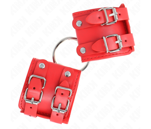 KINK - FIXED WRIST RESTRAINTS WITH RING AND STUDS ADJUSTABLE RED 17-22 CM X 6.5 CM