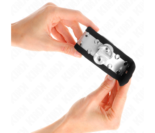 KINK - THIN WRIST RESTRAINTS BLACK / SILVER 30 X 4 CM