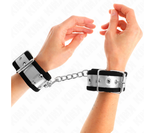 KINK - THIN WRIST RESTRAINTS BLACK / SILVER 30 X 4 CM