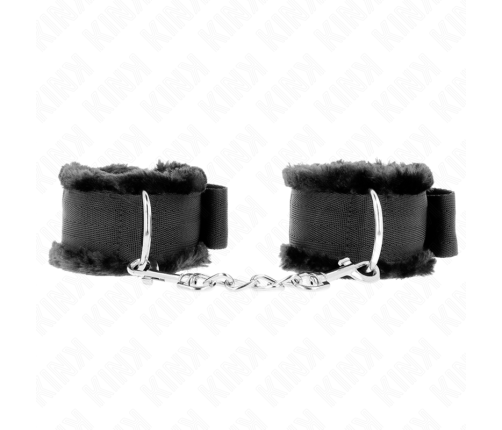 KINK - FURRY LINED WRIST RESTRAINTS BLACK ADJUSTABLE 17-31 CM X 7 CM