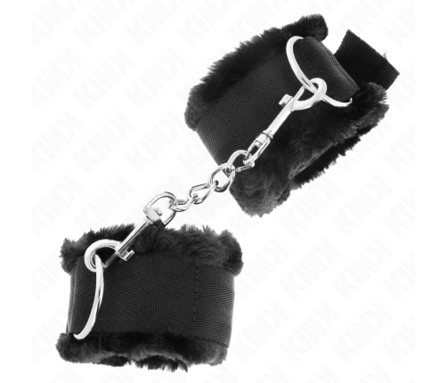 KINK - FURRY LINED WRIST RESTRAINTS BLACK ADJUSTABLE 17-31 CM X 7 CM