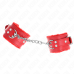 KINK - FUR LINED WRIST RESTRAINTS RED WITH RED BELT ADJUSTABLE 17-29 CM X 6 CM