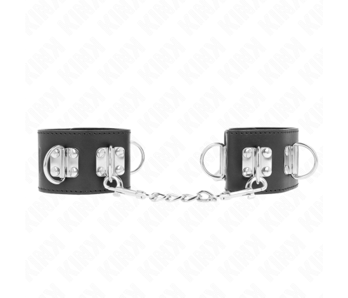 KINK - MULTIPOSITION WRIST RESTRAINTS WITH PADLOCK CLOSURE BLACK ADJUSTABLE 16-23 CM X 5.5 CM