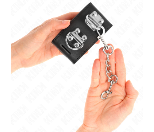 KINK - MULTIPOSITION WRIST RESTRAINTS WITH PADLOCK CLOSURE BLACK ADJUSTABLE 16-23 CM X 5.5 CM