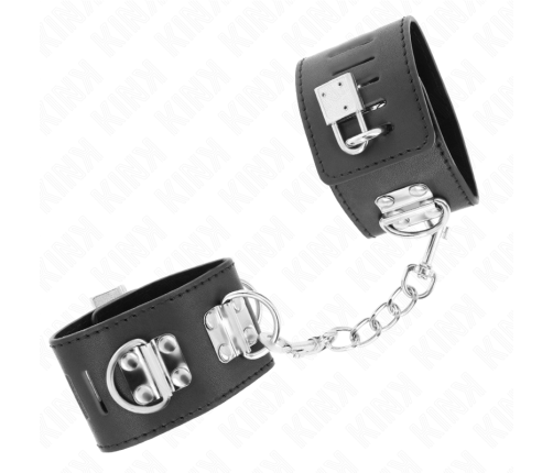 KINK - MULTIPOSITION WRIST RESTRAINTS WITH PADLOCK CLOSURE BLACK ADJUSTABLE 16-23 CM X 5.5 CM