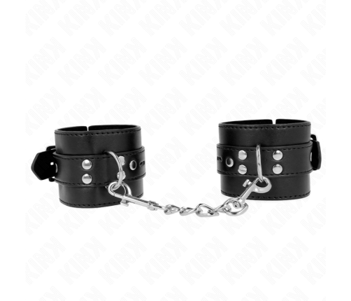KINK - WRIST RESTRAINTS BLACK WITH BLACK BELT ADJUSTABLE 17-28 CM X 6 CM