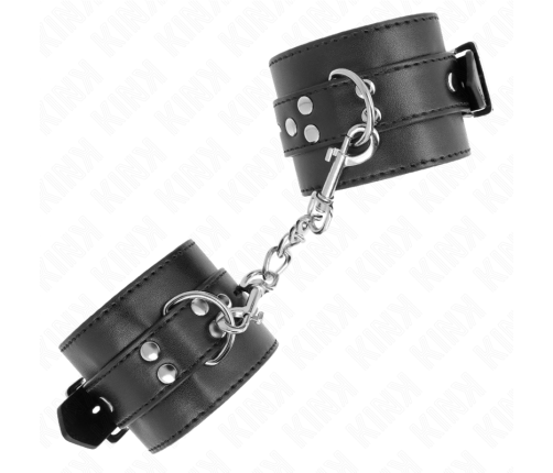 KINK - WRIST RESTRAINTS BLACK WITH BLACK BELT ADJUSTABLE 17-28 CM X 6 CM