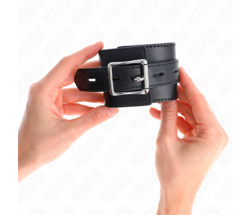 KINK - WRIST RESTRAINTS BLACK WITH BLACK BELT ADJUSTABLE 17-28 CM X 6 CM