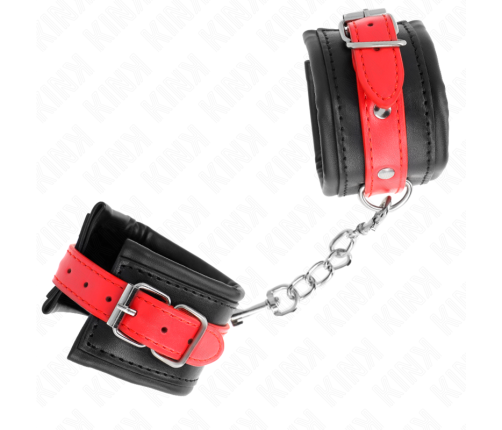 KINK - WRIST RESTRAINTS BLACK WITH RED BELT ADJUSTABLE 17-28 CM X 6 CM