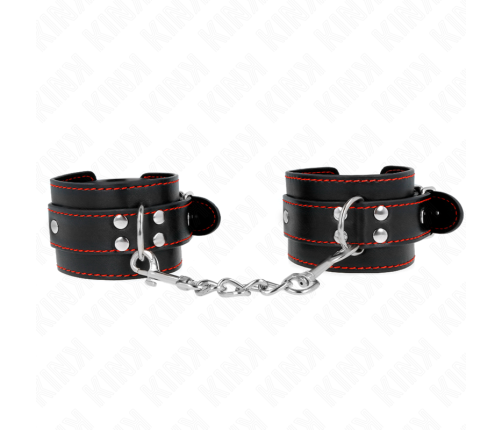 KINK - WRIST RESTRAINTS BLACK WITH RED LINING ADJUSTABLE 20-28 CM X 5.5 CM