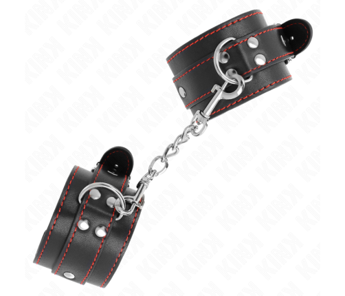 KINK - WRIST RESTRAINTS BLACK WITH RED LINING ADJUSTABLE 20-28 CM X 5.5 CM