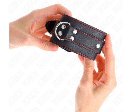 KINK - WRIST RESTRAINTS BLACK WITH RED LINING ADJUSTABLE 20-28 CM X 5.5 CM