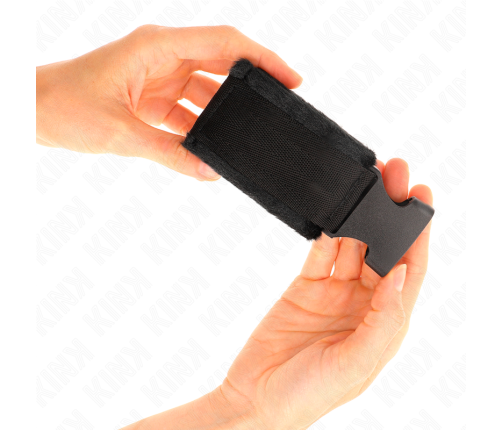 KINK - NYLON BIND HOOK&LOOP WRIST RESTRAINTS RED-BLACK MODEL 1 AJDUSTABLE 25-35 CM X 6 CM