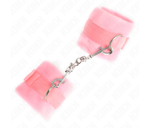 KINK - BEGINNER FUR HAND CUFFS PINK 30 X 7 CM