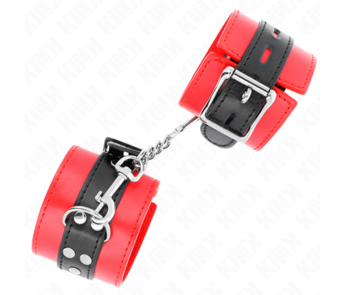KINK - WRIST RESTRAINTS RED WITH BLACK BELT ADJUSTABLE 17-28 CM X 6 CM