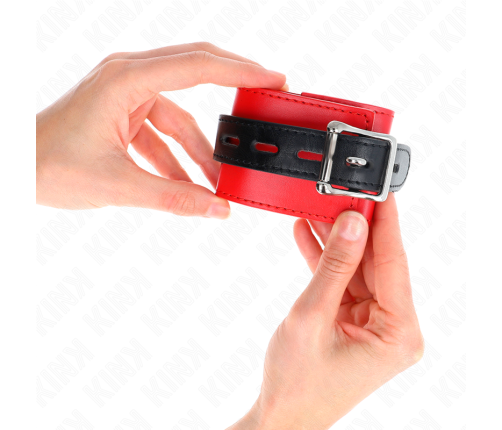 KINK - WRIST RESTRAINTS RED WITH BLACK BELT ADJUSTABLE 17-28 CM X 6 CM
