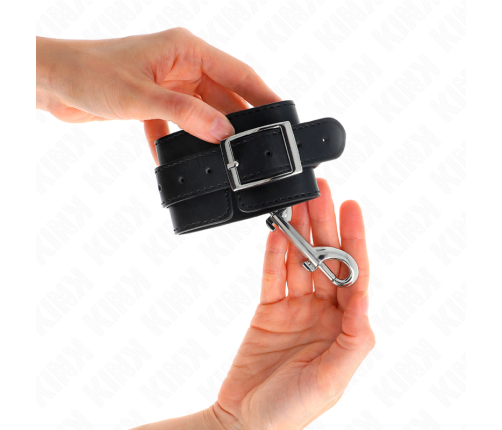 KINK - WRIST RESTRAINTS-SINGLE RIVET ROW BLACK ADJUSTABLE 17-28 CM X 5 CM