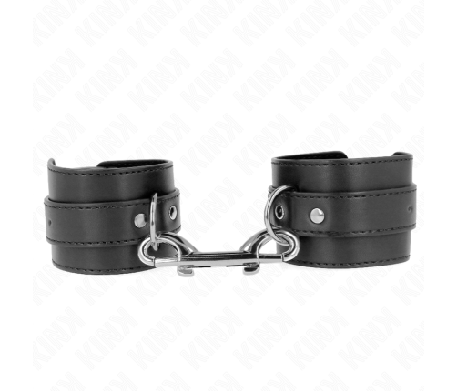 KINK - WRIST RESTRAINTS-SINGLE RIVET ROW AND BIG BUCKLE BLACK ADJUSTABLE 17-28 CM X 5 CM