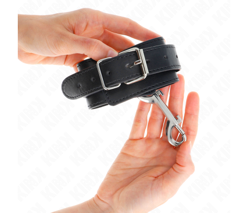 KINK - WRIST RESTRAINTS-SINGLE RIVET ROW AND BIG BUCKLE BLACK ADJUSTABLE 17-28 CM X 5 CM
