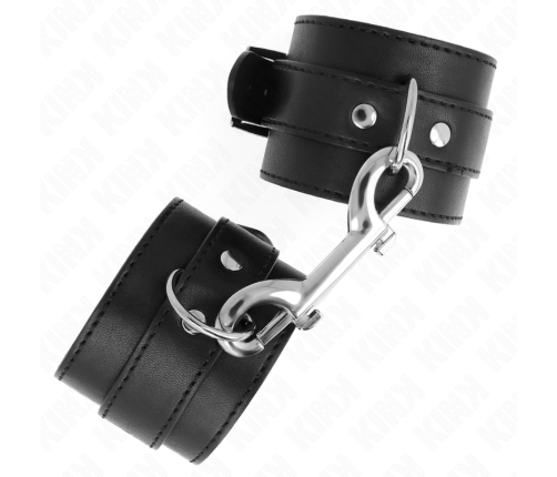 KINK - WRIST RESTRAINTS-SINGLE RIVET ROW AND BIG BUCKLE BLACK ADJUSTABLE 17-28 CM X 5 CM