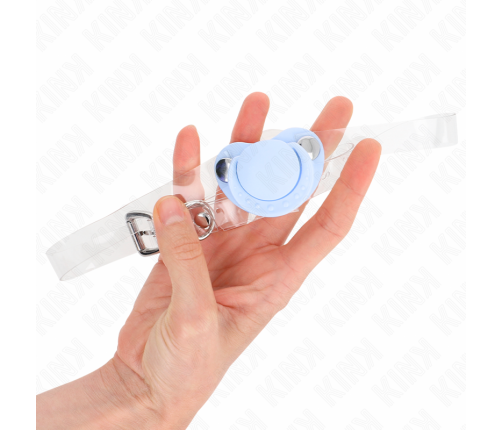 KINK - LIGHT BLUE PACIFIER SHAPED GAG 5.5 x 4 CM ADJUSTABLE 43-60 CM