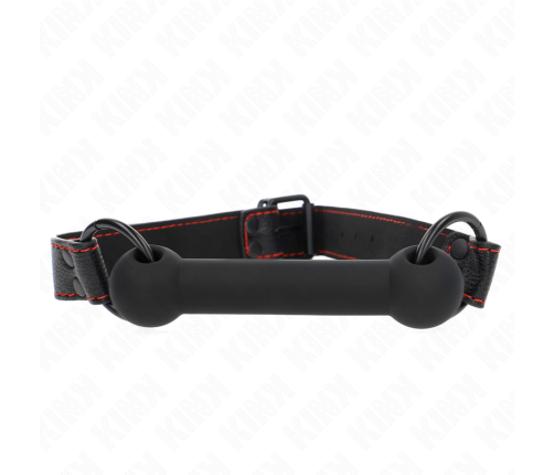 KINK - BONE GAG WITH LEATHERETTE STRAP BLACK ADJUSTABLE 41-57 CM