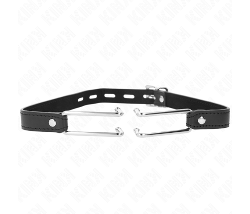 KINK - METAL HOOK GAG 11.5 CM WITH LEATHERETTE STRAP ADJUSTABLE 39-58 CM X 2 CM