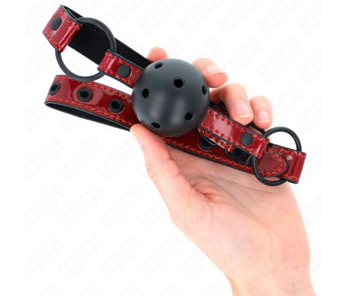 KINK - SHINY LEATHERETTE BALL 4.5 CM GAG 63.5 X 2 CM ADJUSTABLE 41 X 59 CM