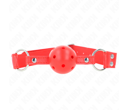KINK - COMPLETE RED HOLLOW HARD BALL GAG 62 x 2 CM