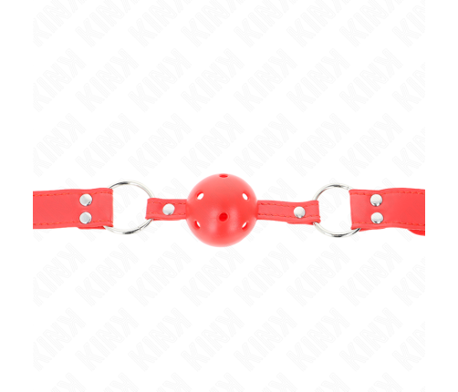 KINK - COMPLETE RED HOLLOW HARD BALL GAG 62 x 2 CM