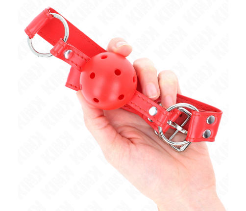 KINK - COMPLETE RED HOLLOW HARD BALL GAG 62 x 2 CM