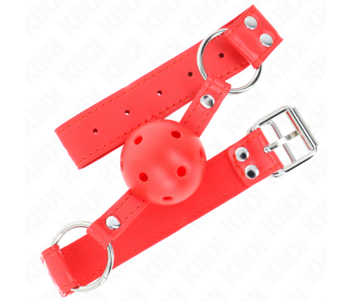 KINK - COMPLETE RED HOLLOW HARD BALL GAG 62 x 2 CM