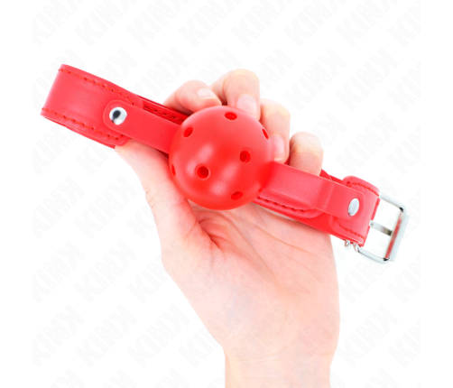 KINK - RED BREATHABLE BALL 4.5 CM GAG 65 x 2.5 CM
