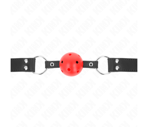 KINK - BREATHABLE BALL 4 CM GAG WITH DOUBLE RIVET LEATHER 62.5 x 2.5 CM ADJUSTABLE 42-58 CM