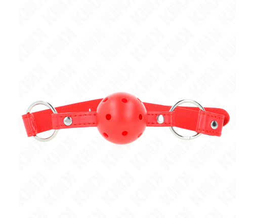 KINK - BREATHABLE BALL 4 CM GAG WITH DOUBLE RIVET MODEL 1 RED 62.5 x 2.5 CM ADJUSTABLE 42-58 CM